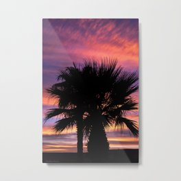 Palm Sunset - 7a Metal Print | Wanderlust, Violet, Clouds, Sunset, Long Exposure, Photo, Desert, Vacation, Purple, Tropical 