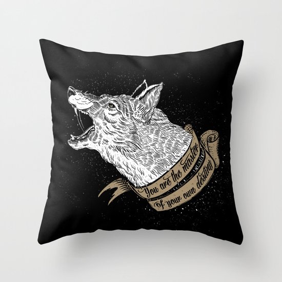 Wolf Protector (Black n Bronze collection) Throw Pillow