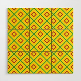 Yellow Square Pattern Wood Wall Art