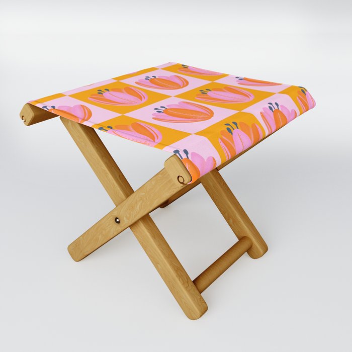 Summer Tulips Folding Stool