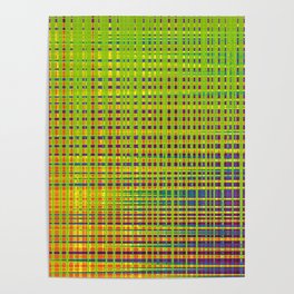 Multi-colored Green Plaid Pattern Poster