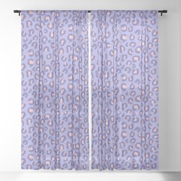 Purple Leopard Print Sheer Curtain