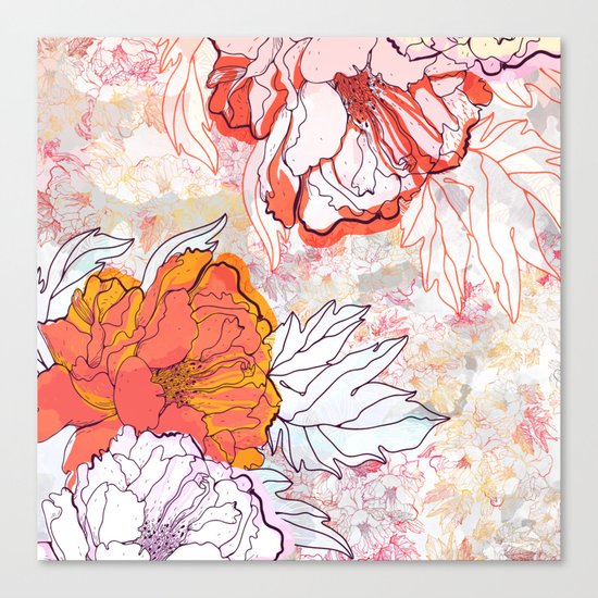 Abstract Floral Illustration Canvas Print