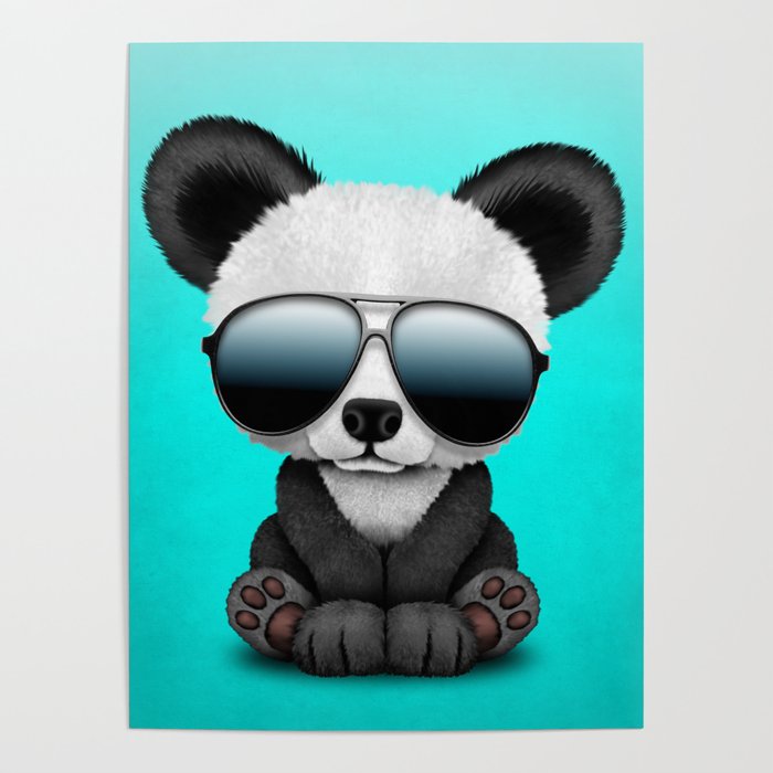 Cute Baby Panda Wearing Sunglasses Poster By Jeff Bartels Society6 Cute Baby Panda Wearing Sunglasses Poster By Jeff Bartels Society6