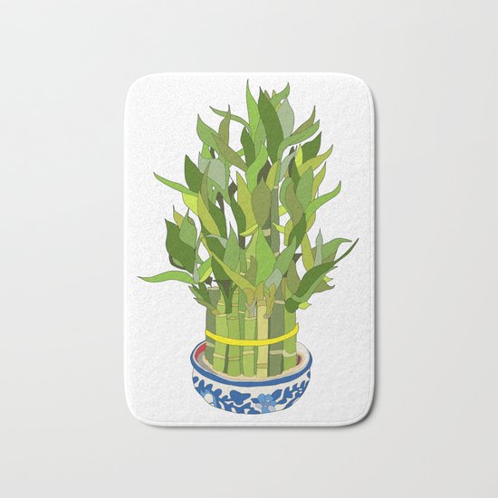 Lucky Bamboo in Porcelain Bowl Bath Mat