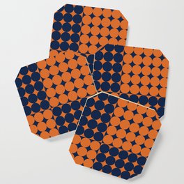 Abstraction Shapes 30 in vintage Orange and Navy Blue Coaster