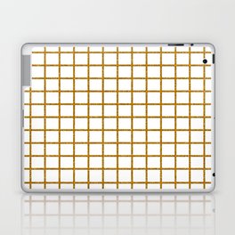 Geometric white gold glitter minimalist square pattern Laptop Skin