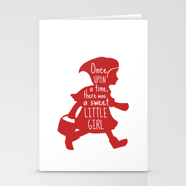 Once Upon a Time there was a Sweet Little Girl -Little Red Riding Hood Art  Print Stationery Cards by Kitchen Bath Prints | Society6