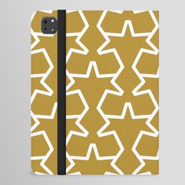 Golden Brown and White Tessellation Line Pattern 15 Pairs Dulux 2022 Popular Colour Healing Spice iPad Folio Case