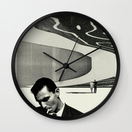 TWILIGHT ZONE Poster, Rod Serling, 20x28 Lithograph Art Print, Black and White, MidCentury Modern, Collage, Nature, Hipster Wall Clock