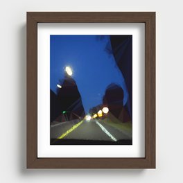Abstract Bokeh Lights at Night Recessed Framed Print