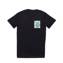 Tattoo blue rose abstract/tattoo calligraphy T Shirt