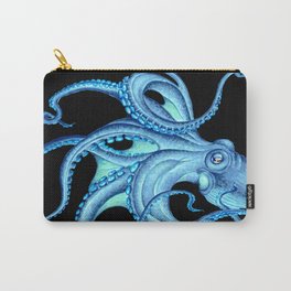 Blue Teal Octopus Tentacles Ink Black Nautical Marine Dance Carry-All Pouch