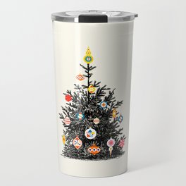 Retro Decorated Christmas Tree Travel Mug