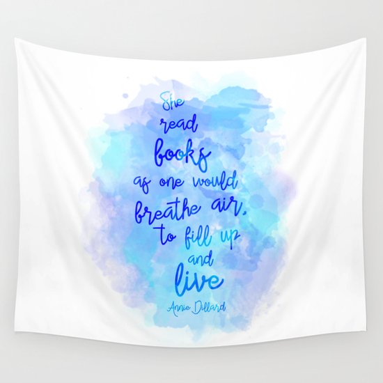 She read books Wall Tapestry by audreyerickson Society6