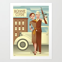 Bonnie & Clyde Art Print