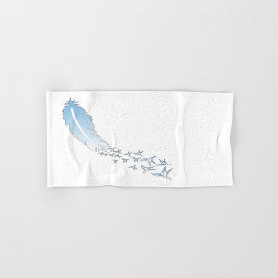 Origami Feather Birds Hand & Bath Towel