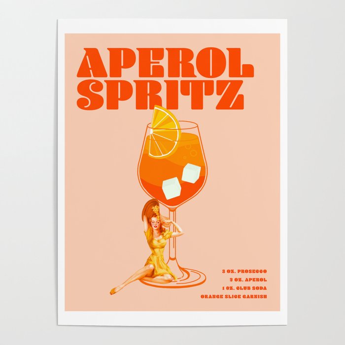 The Aperol Spritz Cocktail Poster ARTBYEMILY | Society6