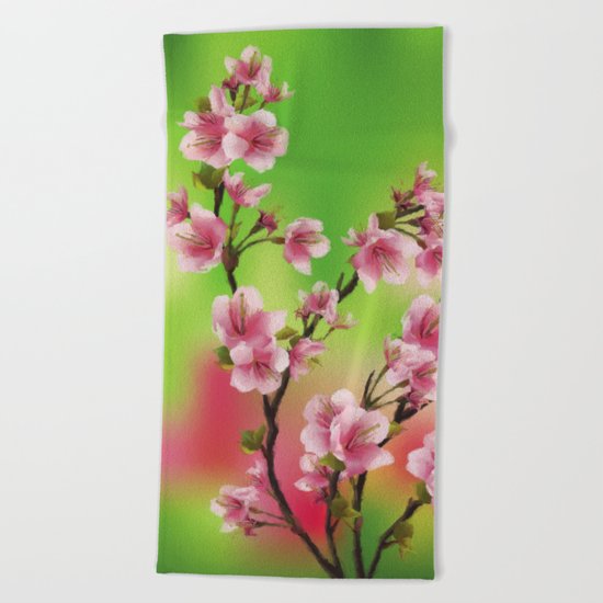 Cherry Blossom - Variation 3 Beach Towel