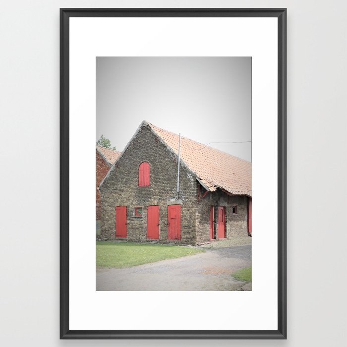 Authentic life in Belgium - cute and charming farmhouse - don't forget - wall art - artprint Framed Art Print