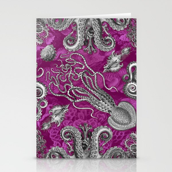 The Kraken (Pink, Square, Alt) Stationery Cards