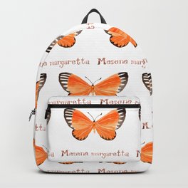 Butterfly - Mesene margaretta Backpack | Type, Rainforest, Watercolor, Painting, Tropical, Specimen, Bright, Amazon, Butterfly, Nature 