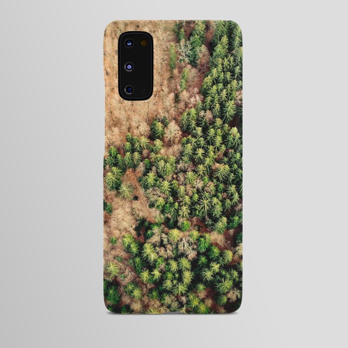 Aerial view of spruce forest landscape Android Case