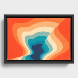 Retro 70s and 80s Color Palette Mid-Century Minimalist Abstract Art Framed Canvas