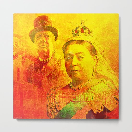 Queen Victoria and Churchill Metal Print