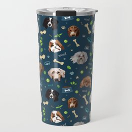 puppy party repeating pattern Travel Mug