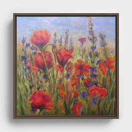 Red Poppies Framed Canvas