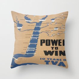 Vintage poster - Tennessee Valley Authority Throw Pillow