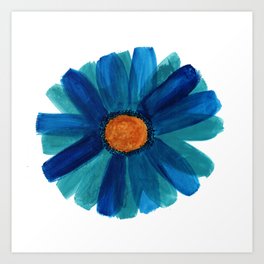 Blue Ochre Bloom Art Print