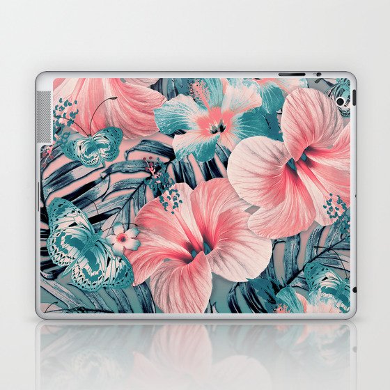 Vintage Jade Coral Aloha Laptop & iPad Skin