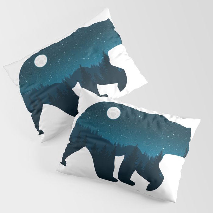 Night Forest Bear Pillow Sham