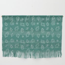 Green Blue and White Gems Pattern Wall Hanging