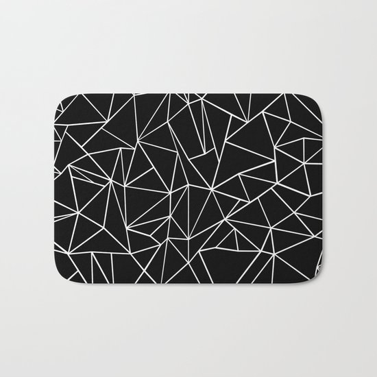 Abstraction Outline Black and White Bath Mat