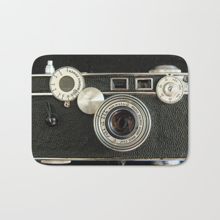 Vintage Range finder camera. Bath Mat