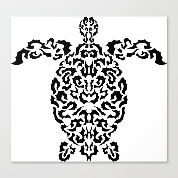Sea Turtle in shapes Canvas Print