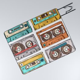Vintage retro music tape cassette 1980s style disco Picnic Blanket