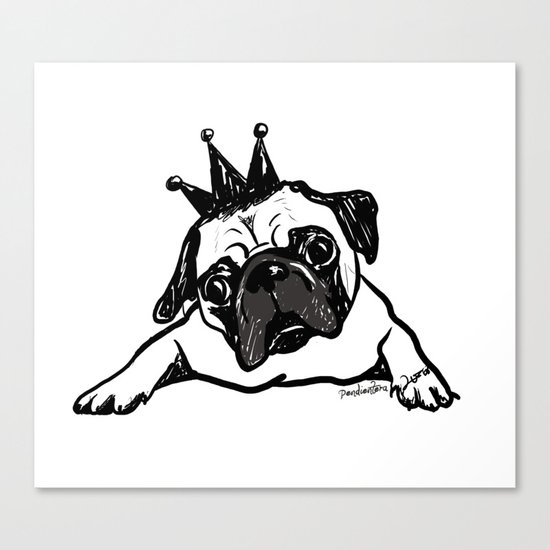 King Pug Canvas Print