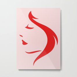 The Woman - Pink and Red Metal Print
