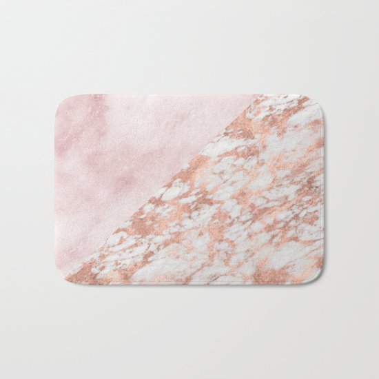 Rose gold & pinks marble Bath Mat