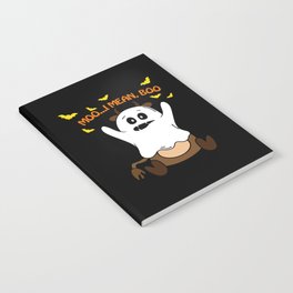 Ghost Cow Moo I Mean Boo Funny Halloween Notebook