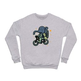 Astronaut Elephant riding bike funny kids fashion Crewneck Sweatshirt