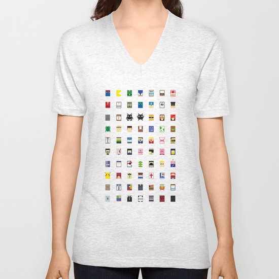 Minimalism beloved Videogame Characters Unisex V-Neck