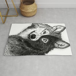 Ying Yang Wolf Rug