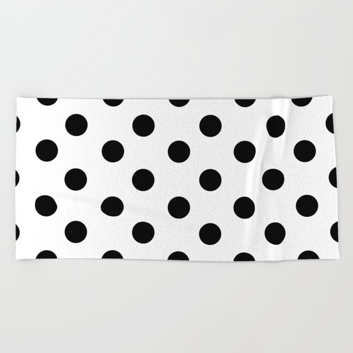 black and white polka dot beach towel