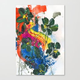 green flowers in rainbow N.o 4 Canvas Print