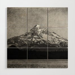 Mt Hood Black and White Vintage Nature Photography Wood Wall Art